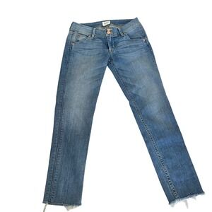 Hudson Collin Crop‎ Jeans Women 25 Blue Raw Hem Low Rise Skinny Flap Pocket